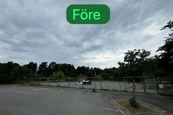 Förebild på en mark som ska bli en lekplats