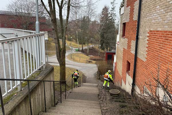 Lövblåsning utanför en BRF